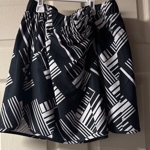Slazenger Black and White Striped Skater Skirt